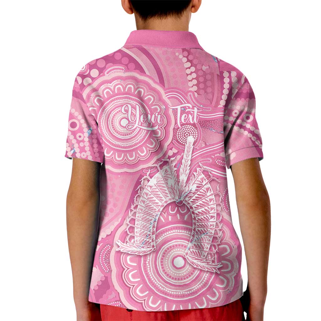50 Years Deadly NAIDOC Week 2026 Personalised Kid Polo Shirt Dhari Pink Indigenous Art