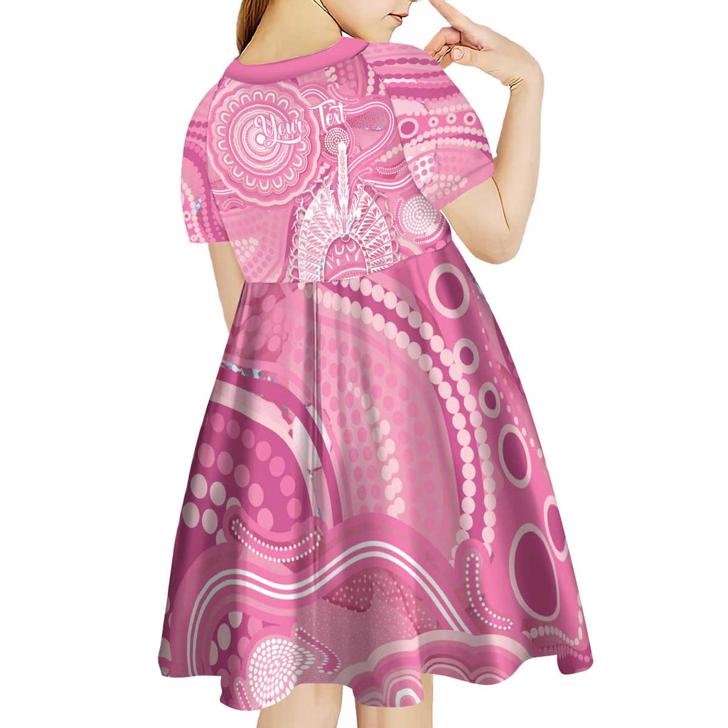 50 Years Deadly NAIDOC Week 2026 Personalised Kid Short Sleeve Dress Dhari Pink Indigenous Art
