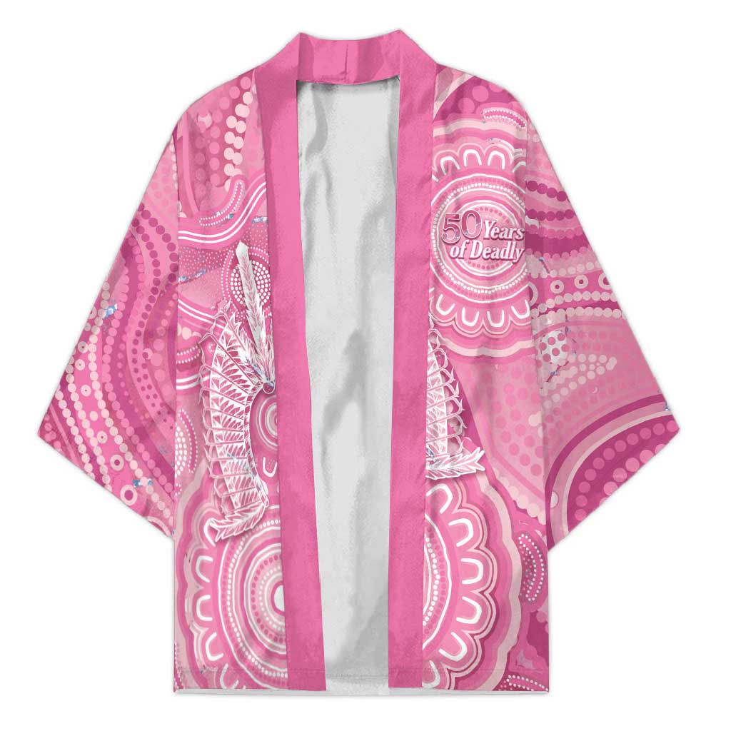 50 Years Deadly NAIDOC Week 2026 Personalised Kimono Dhari Pink Indigenous Art