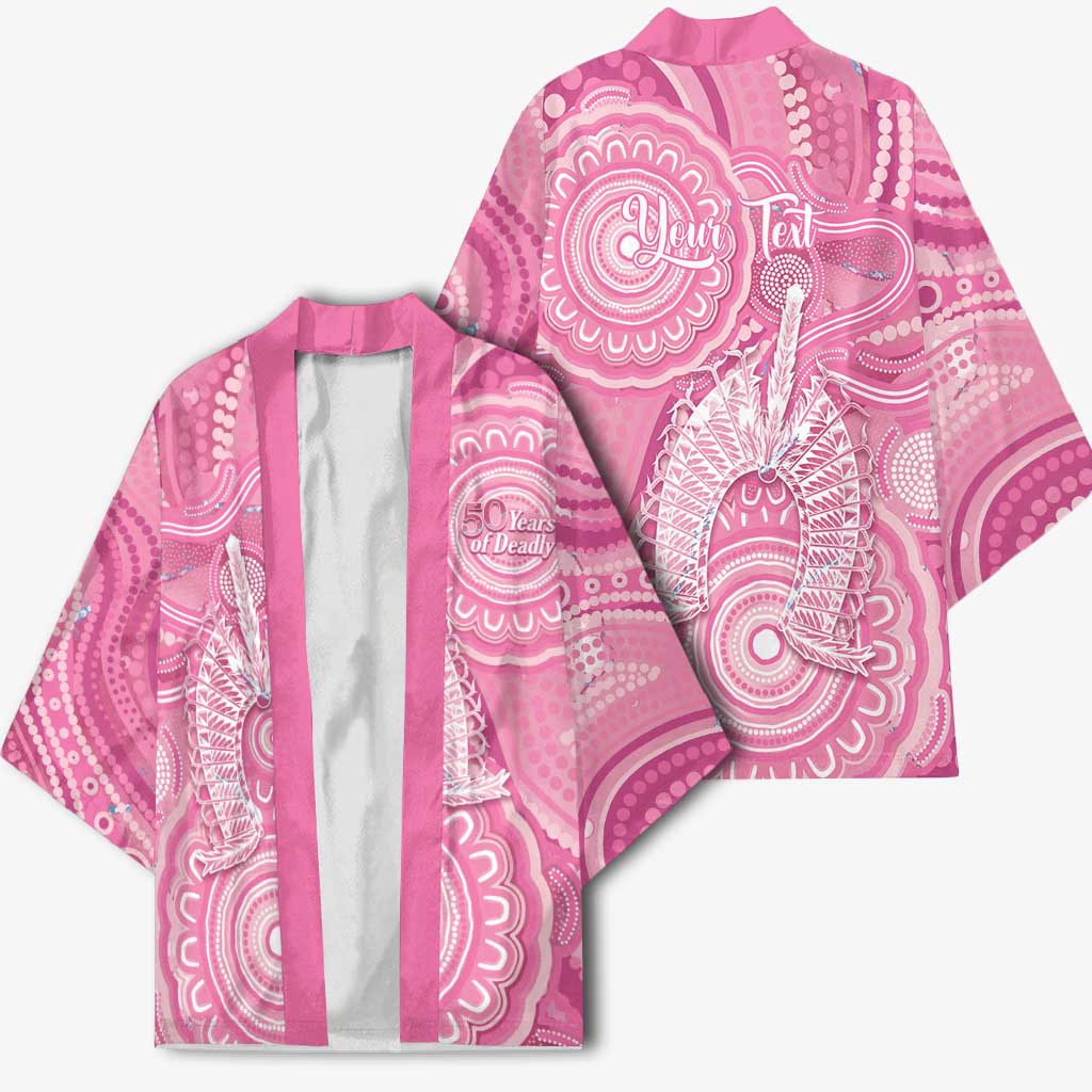 50 Years Deadly NAIDOC Week 2026 Personalised Kimono Dhari Pink Indigenous Art