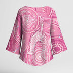 50 Years Deadly NAIDOC Week 2026 Personalised Kimono Sleeve Blouse Dhari Pink Indigenous Art