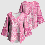 50 Years Deadly NAIDOC Week 2026 Personalised Kimono Sleeve Blouse Dhari Pink Indigenous Art