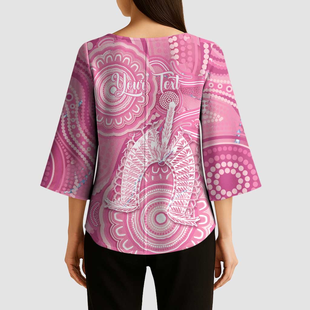 50 Years Deadly NAIDOC Week 2026 Personalised Kimono Sleeve Blouse Dhari Pink Indigenous Art