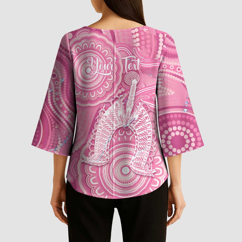 50 Years Deadly NAIDOC Week 2026 Personalised Kimono Sleeve Blouse Dhari Pink Indigenous Art