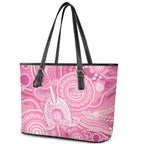 50 Years Deadly NAIDOC Week 2026 Personalised Leather Tote Bag Dhari Pink Indigenous Art
