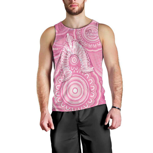 50 Years Deadly NAIDOC Week 2026 Personalised Men Tank Top Dhari Pink Indigenous Art