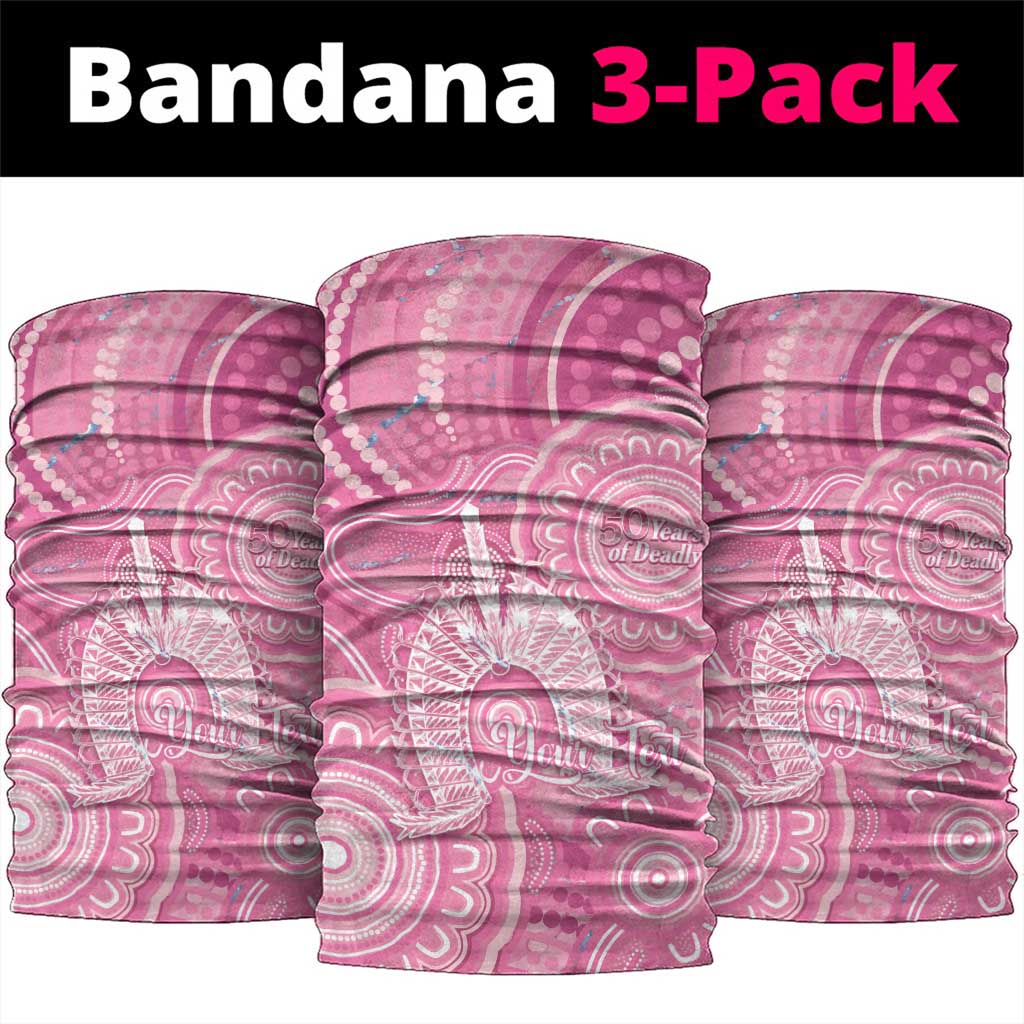 50 Years Deadly NAIDOC Week 2026 Personalised Neck Gaiter Dhari Pink Indigenous Art