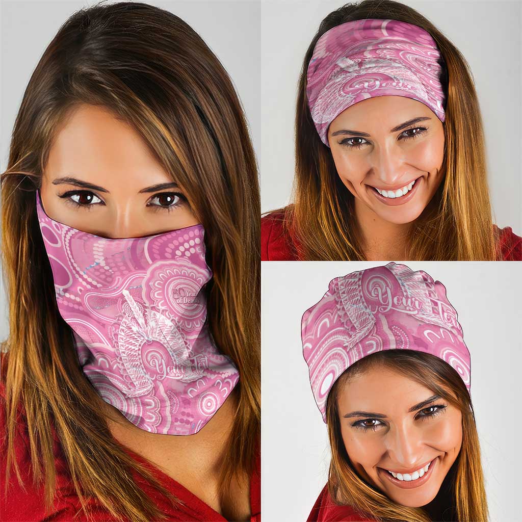 50 Years Deadly NAIDOC Week 2026 Personalised Neck Gaiter Dhari Pink Indigenous Art