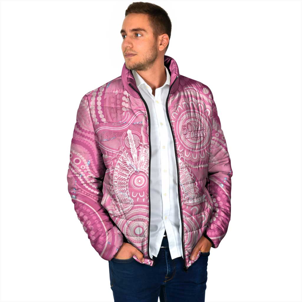 50 Years Deadly NAIDOC Week 2026 Personalised Padded Jacket Dhari Pink Indigenous Art