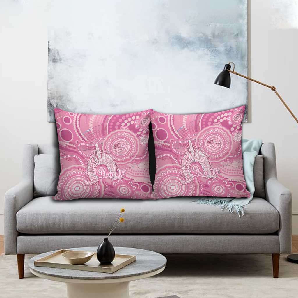 50 Years Deadly NAIDOC Week 2026 Personalised Pillow Cover Dhari Pink Indigenous Art