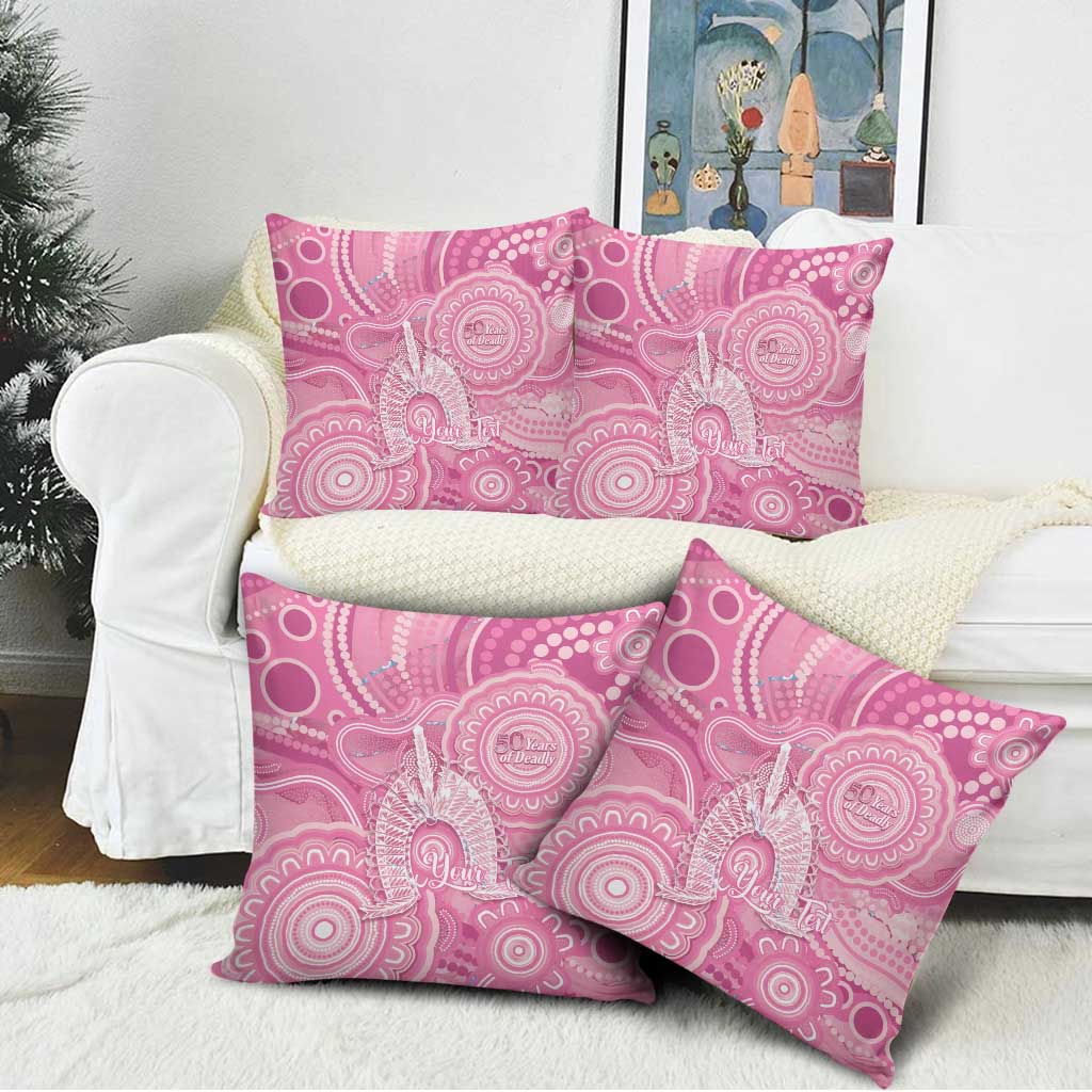 50 Years Deadly NAIDOC Week 2026 Personalised Pillow Cover Dhari Pink Indigenous Art