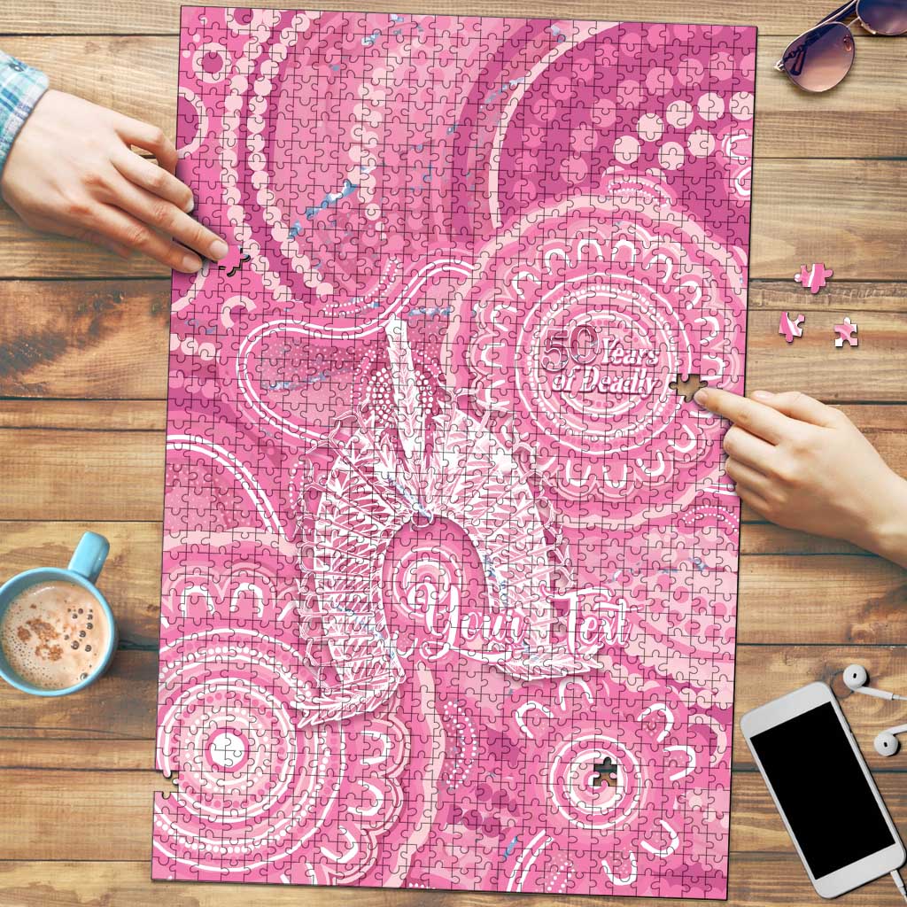 50 Years Deadly NAIDOC Week 2026 Personalised Puzzle Dhari Pink Indigenous Art