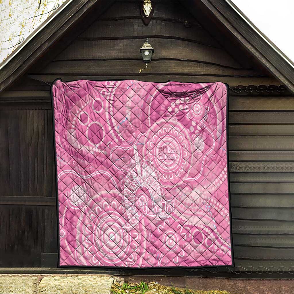 50 Years Deadly NAIDOC Week 2026 Personalised Quilt Dhari Pink Indigenous Art
