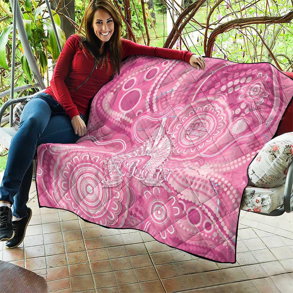 50 Years Deadly NAIDOC Week 2026 Personalised Quilt Dhari Pink Indigenous Art