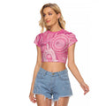50 Years Deadly NAIDOC Week 2026 Personalised Raglan Cropped T Shirt Dhari Pink Indigenous Art