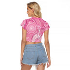 50 Years Deadly NAIDOC Week 2026 Personalised Raglan Cropped T Shirt Dhari Pink Indigenous Art