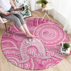50 Years Deadly NAIDOC Week 2026 Personalised Round Carpet Dhari Pink Indigenous Art