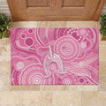 50 Years Deadly NAIDOC Week 2026 Personalised Rubber Doormat Dhari Pink Indigenous Art