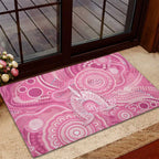 50 Years Deadly NAIDOC Week 2026 Personalised Rubber Doormat Dhari Pink Indigenous Art