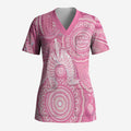 50 Years Deadly NAIDOC Week 2026 Personalised Scrub Top Dhari Pink Indigenous Art