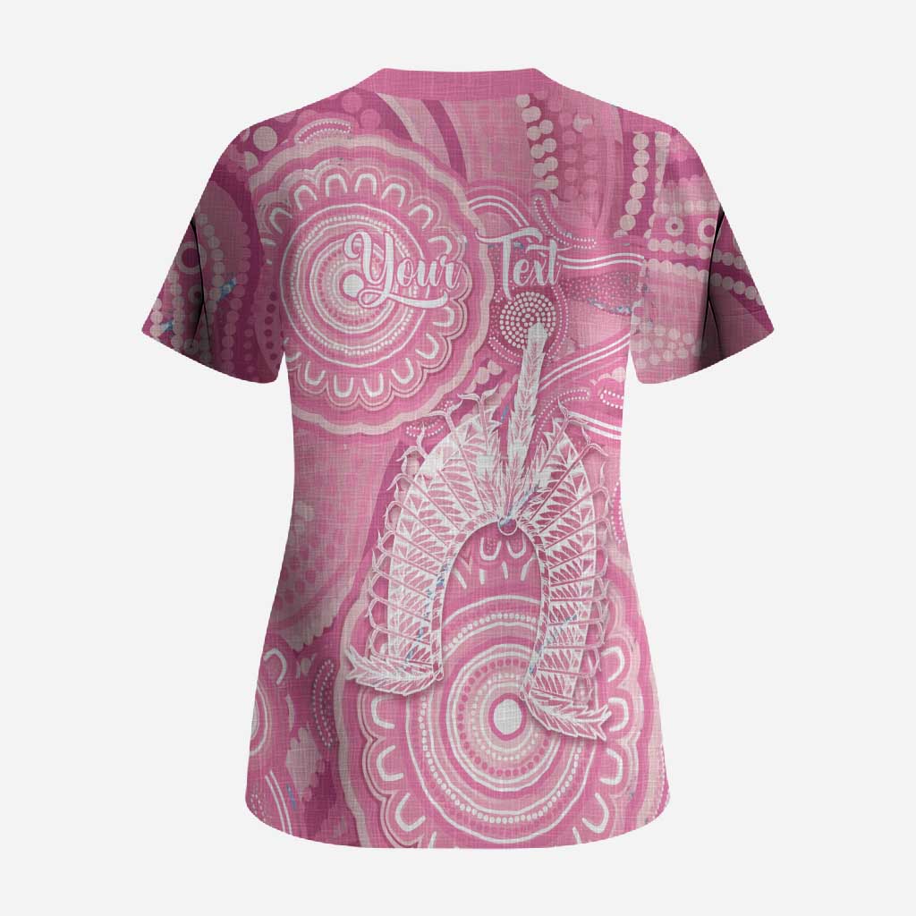 50 Years Deadly NAIDOC Week 2026 Personalised Scrub Top Dhari Pink Indigenous Art