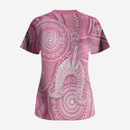 50 Years Deadly NAIDOC Week 2026 Personalised Scrub Top Dhari Pink Indigenous Art