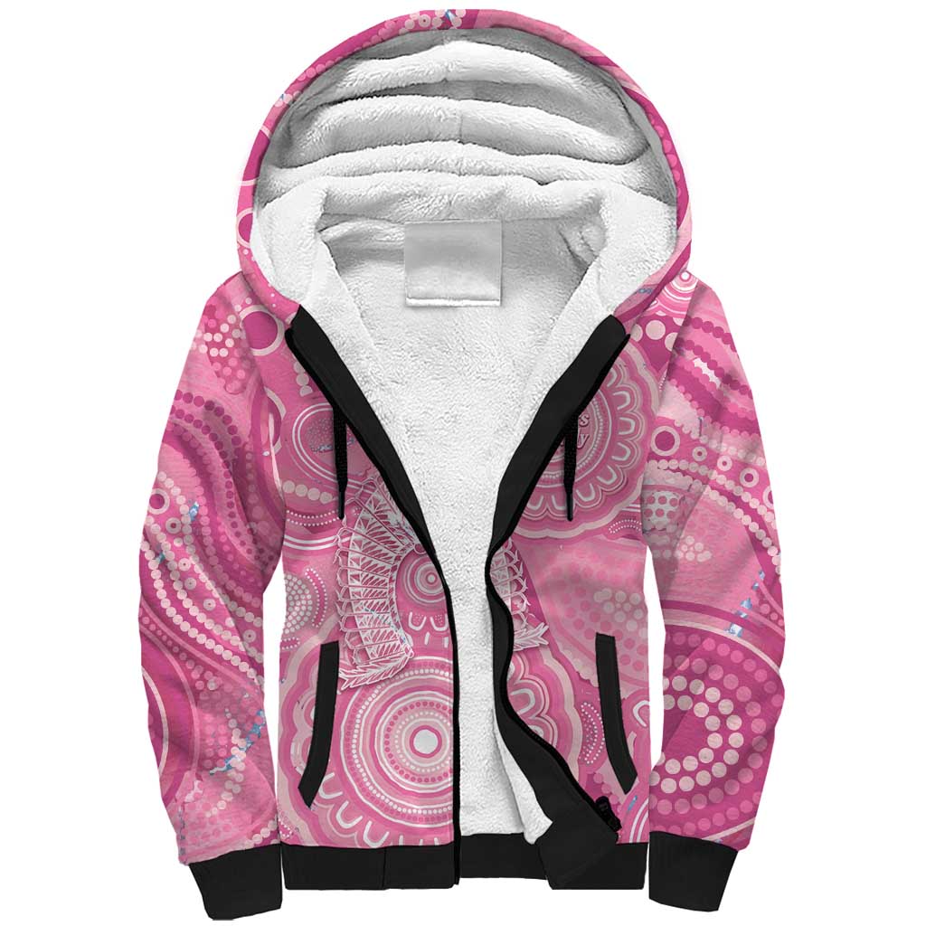 50 Years Deadly NAIDOC Week 2026 Personalised Sherpa Hoodie Dhari Pink Indigenous Art