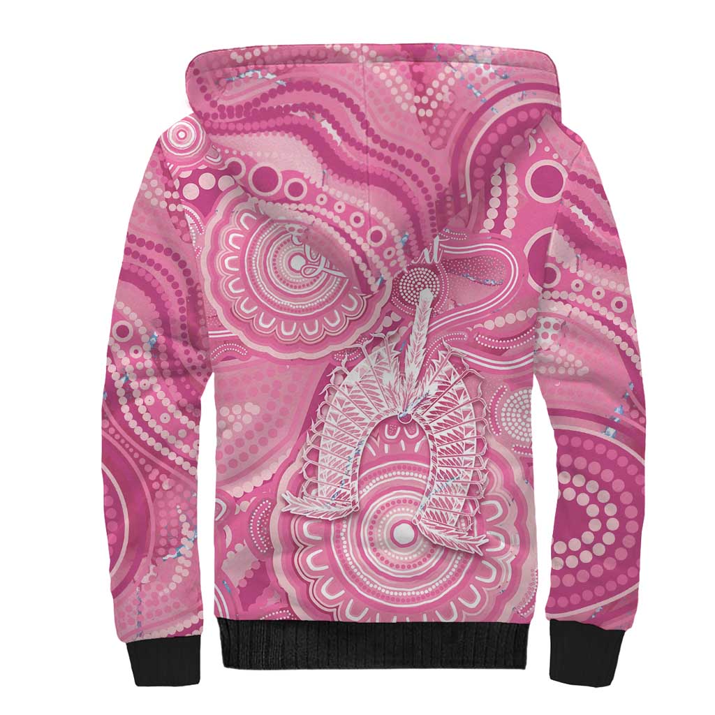 50 Years Deadly NAIDOC Week 2026 Personalised Sherpa Hoodie Dhari Pink Indigenous Art