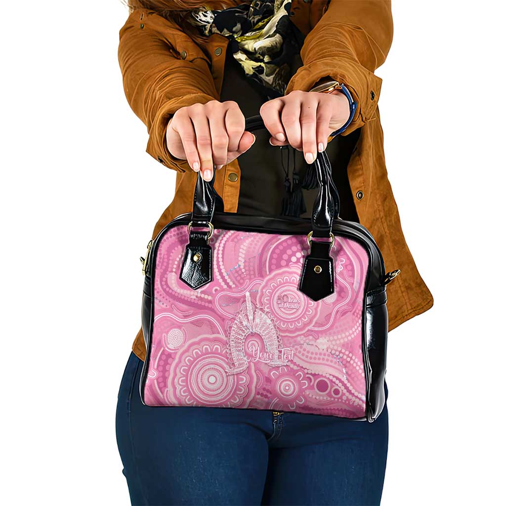 50 Years Deadly NAIDOC Week 2026 Personalised Shoulder Handbag Dhari Pink Indigenous Art