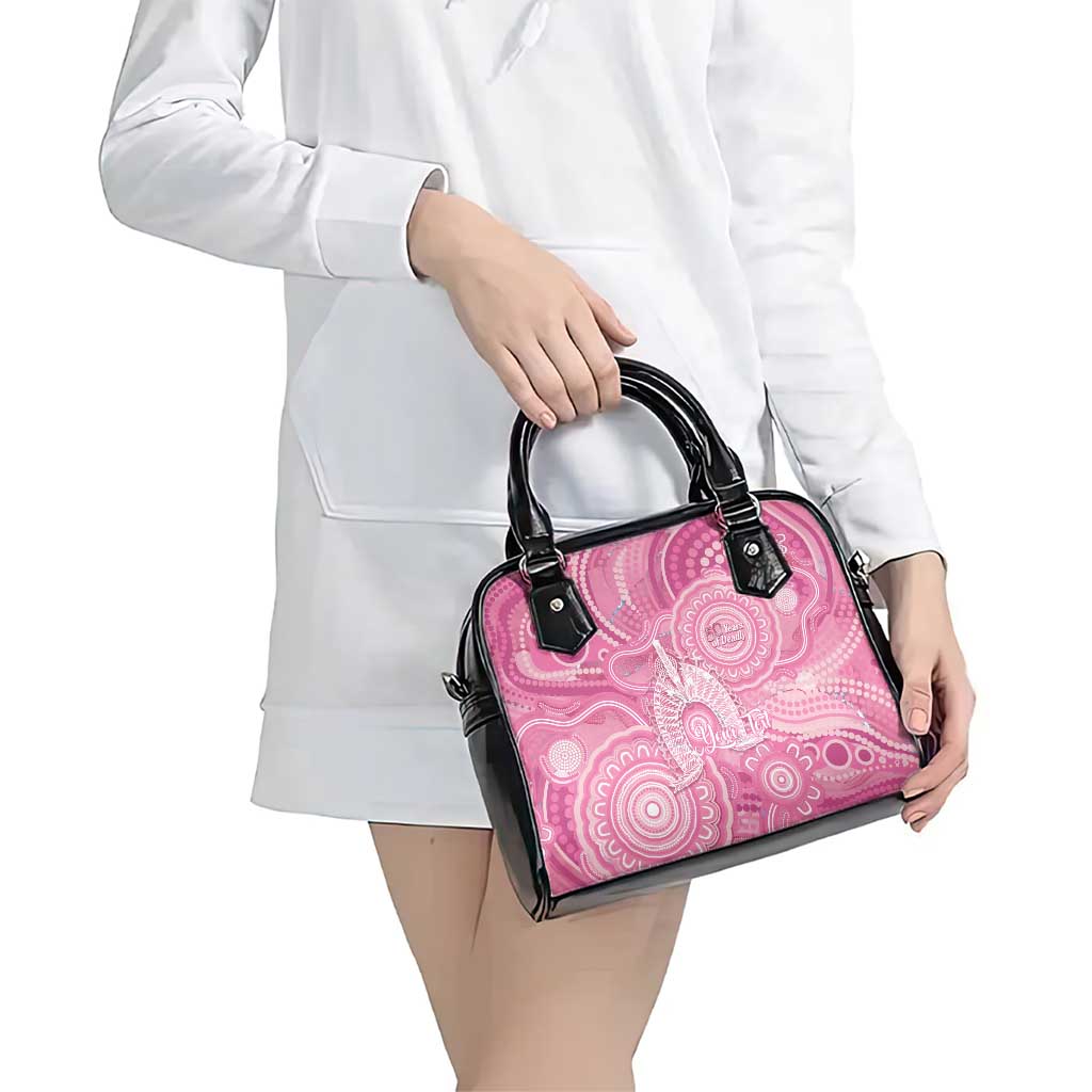 50 Years Deadly NAIDOC Week 2026 Personalised Shoulder Handbag Dhari Pink Indigenous Art