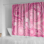 50 Years Deadly NAIDOC Week 2026 Personalised Shower Curtain Dhari Pink Indigenous Art