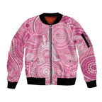50 Years Deadly NAIDOC Week 2026 Personalised Sleeve Zip Bomber Jacket Dhari Pink Indigenous Art