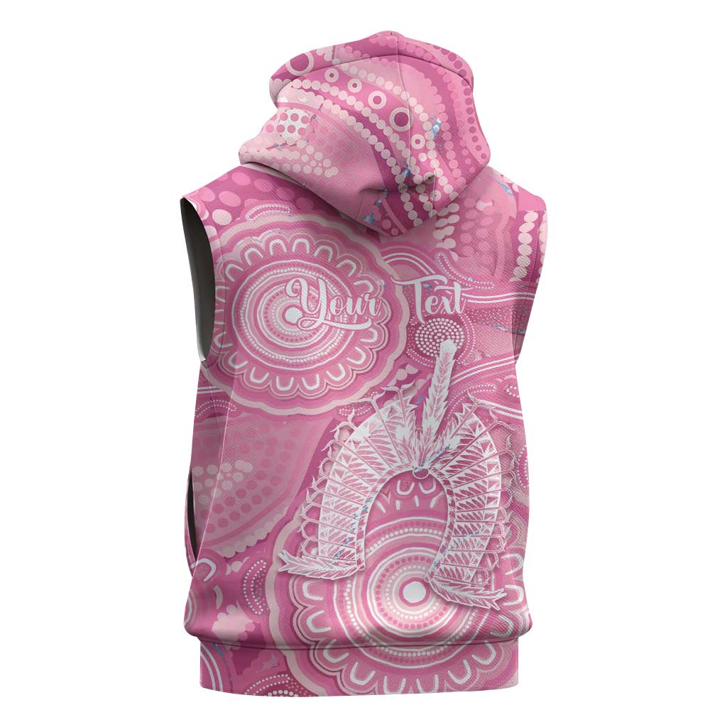 50 Years Deadly NAIDOC Week 2026 Personalised Sleeveless Hoodie Dhari Pink Indigenous Art