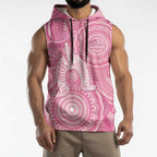 50 Years Deadly NAIDOC Week 2026 Personalised Sleeveless Hoodie Dhari Pink Indigenous Art