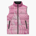 50 Years Deadly NAIDOC Week 2026 Personalised Sleeveless Puffer Jacket Dhari Pink Indigenous Art