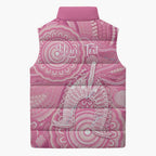 50 Years Deadly NAIDOC Week 2026 Personalised Sleeveless Puffer Jacket Dhari Pink Indigenous Art
