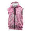 50 Years Deadly NAIDOC Week 2026 Personalised Sleeveless Zip Hoodie Dhari Pink Indigenous Art