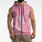 50 Years Deadly NAIDOC Week 2026 Personalised Sleeveless Zip Hoodie Dhari Pink Indigenous Art