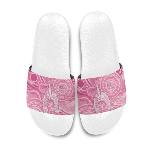 50 Years Deadly NAIDOC Week 2026 Personalised Slide Sandals Dhari Pink Indigenous Art