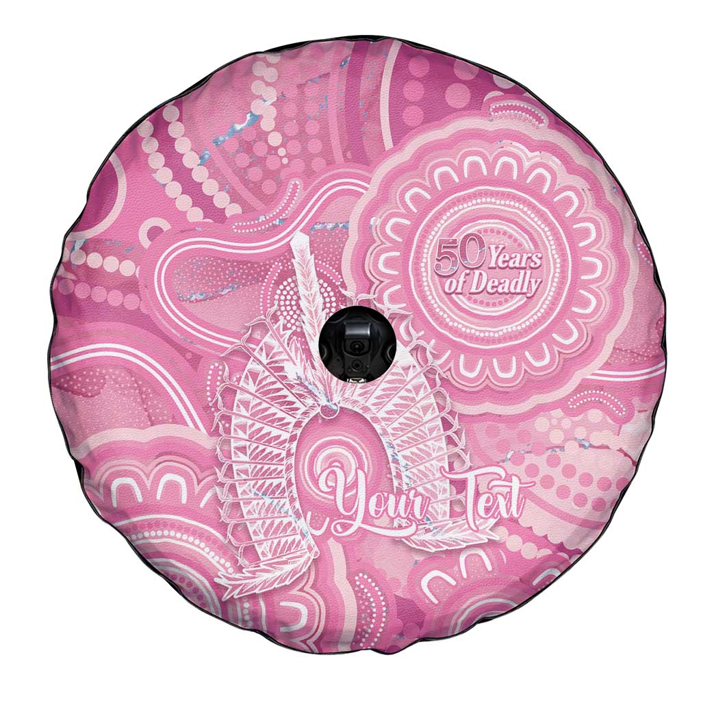 50 Years Deadly NAIDOC Week 2026 Personalised Spare Tire Cover Dhari Pink Indigenous Art