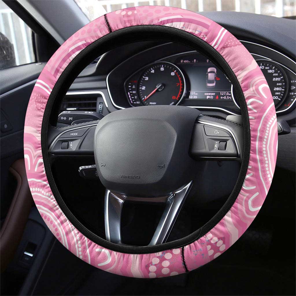 50 Years Deadly NAIDOC Week 2026 Steering Wheel Cover Dhari Pink Indigenous Art