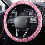 50 Years Deadly NAIDOC Week 2026 Steering Wheel Cover Dhari Pink Indigenous Art