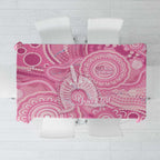 50 Years Deadly NAIDOC Week 2026 Personalised Tablecloth Dhari Pink Indigenous Art