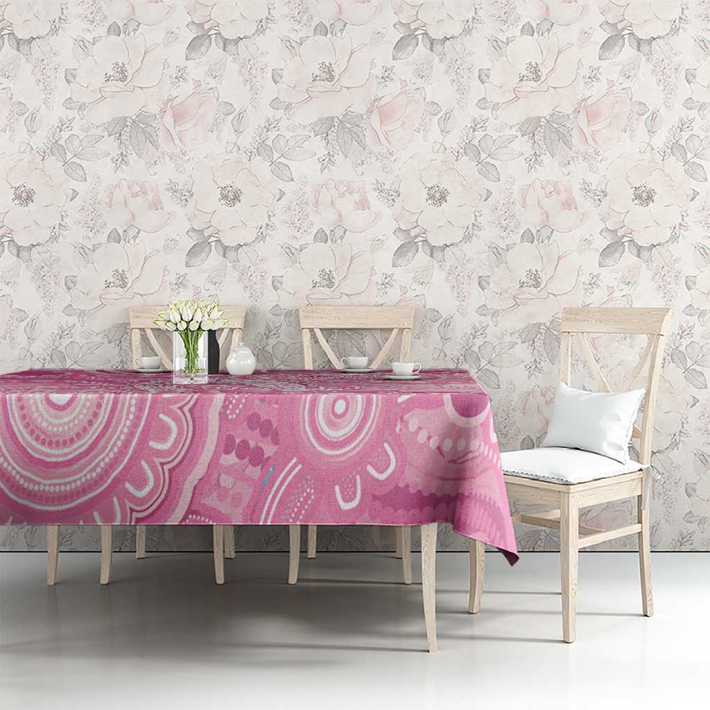 50 Years Deadly NAIDOC Week 2026 Personalised Tablecloth Dhari Pink Indigenous Art
