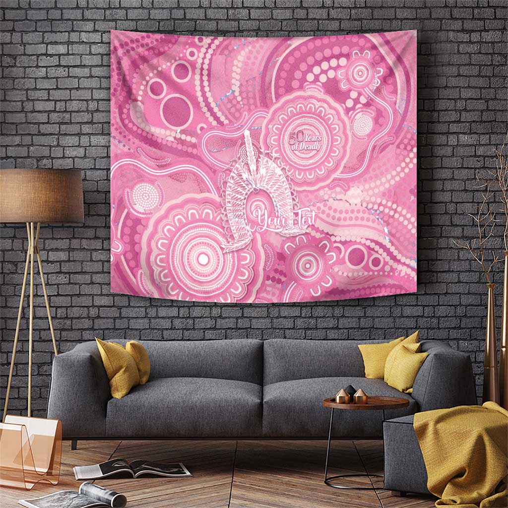 50 Years Deadly NAIDOC Week 2026 Personalised Tapestry Dhari Pink Indigenous Art