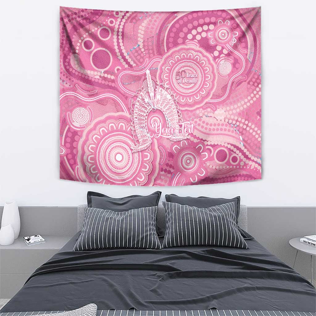 50 Years Deadly NAIDOC Week 2026 Personalised Tapestry Dhari Pink Indigenous Art