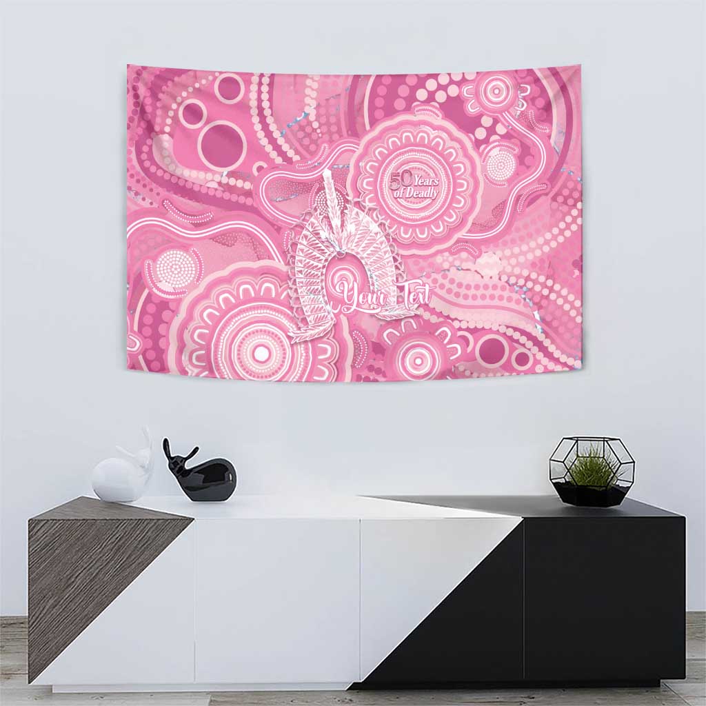 50 Years Deadly NAIDOC Week 2026 Personalised Tapestry Dhari Pink Indigenous Art