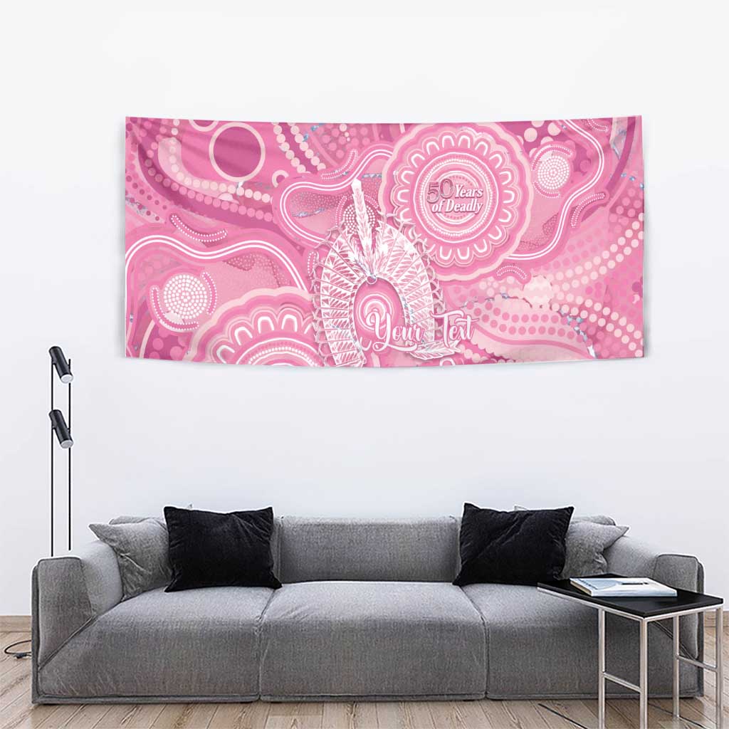 50 Years Deadly NAIDOC Week 2026 Personalised Tapestry Dhari Pink Indigenous Art