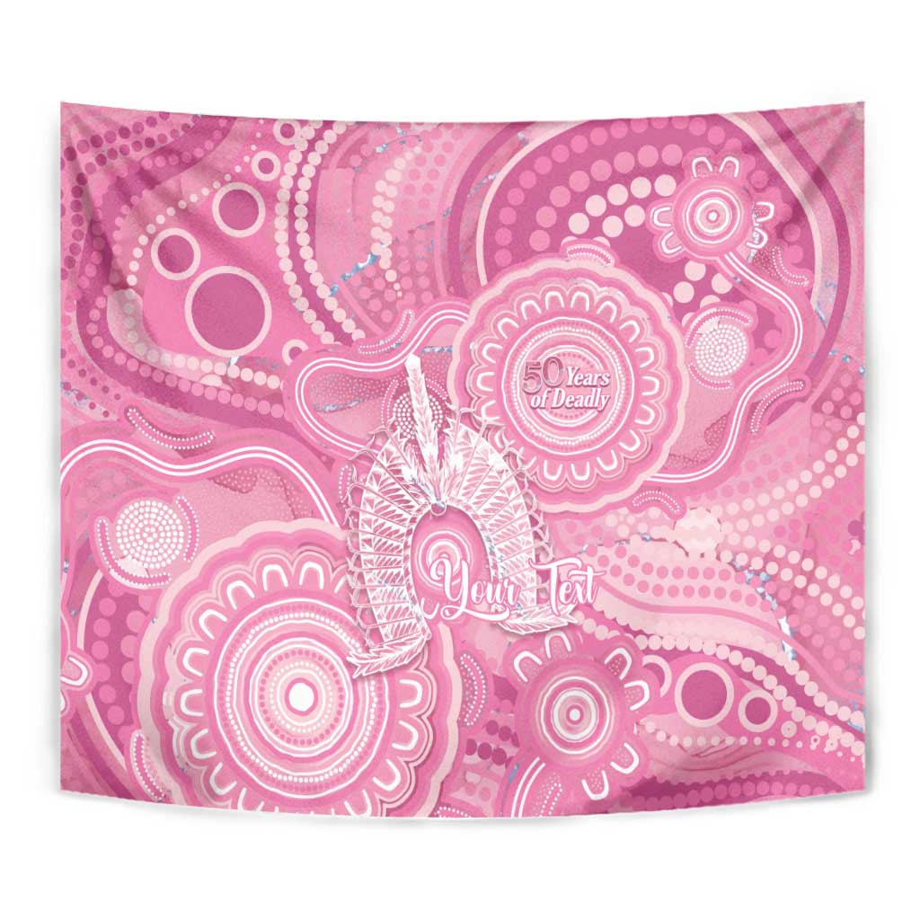 50 Years Deadly NAIDOC Week 2026 Personalised Tapestry Dhari Pink Indigenous Art