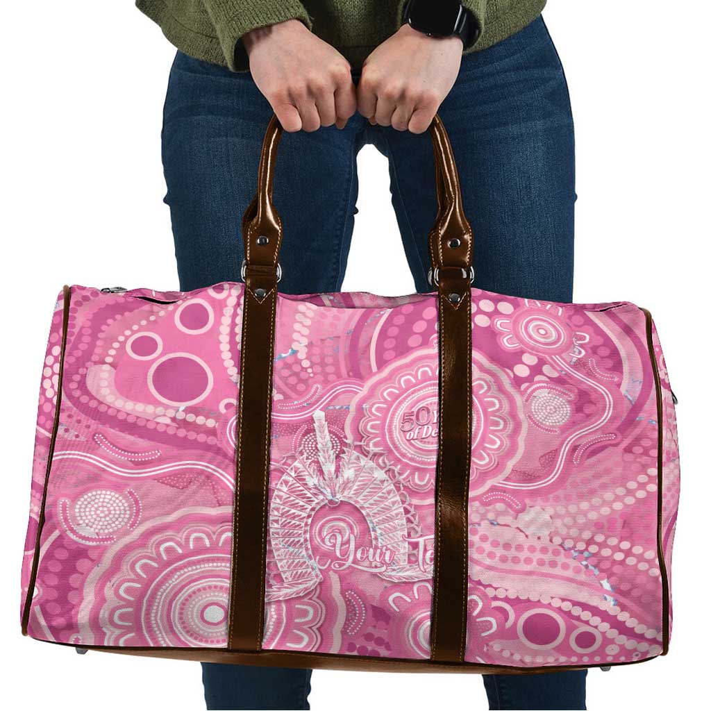 50 Years Deadly NAIDOC Week 2026 Personalised Travel Bag Dhari Pink Indigenous Art
